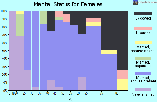 Zip code 63351 marital status for females
