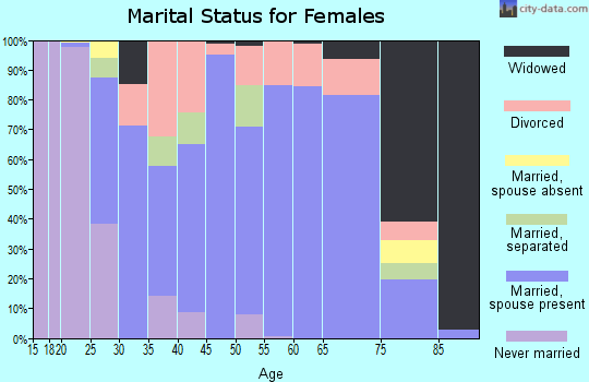 Zip code 63353 marital status for females