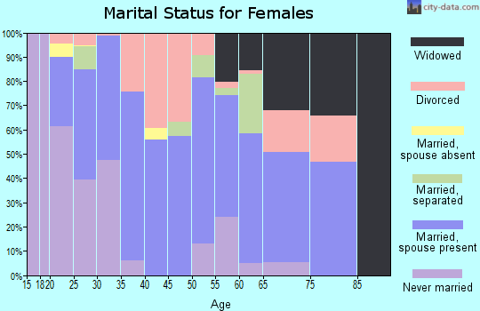 Zip code 63362 marital status for females