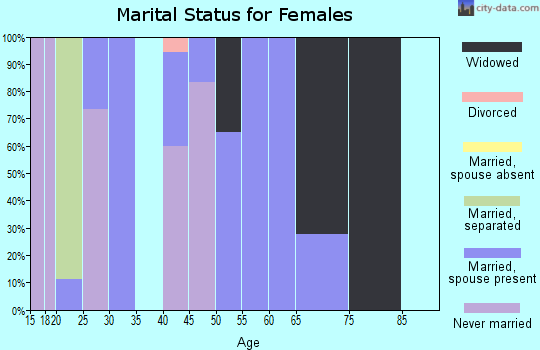 Zip code 63430 marital status for females