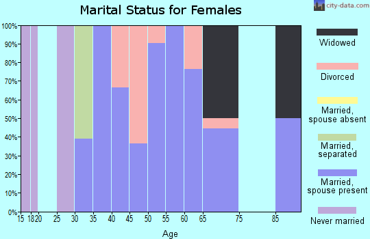 Zip code 63432 marital status for females