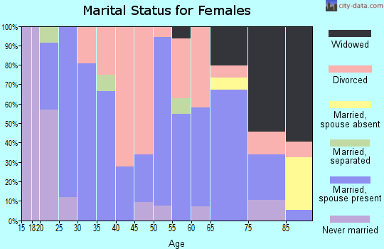 Zip code 63437 marital status for females
