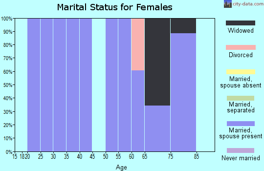 Zip code 63438 marital status for females