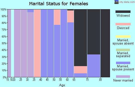 Zip code 63443 marital status for females
