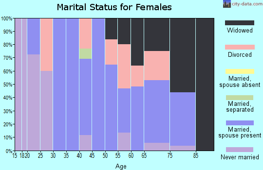 Zip code 63452 marital status for females