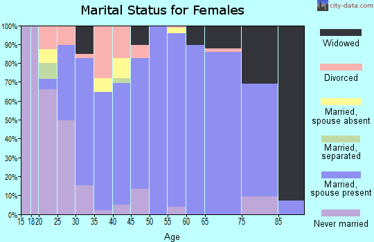 Zip code 63459 marital status for females