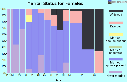 Zip code 63462 marital status for females