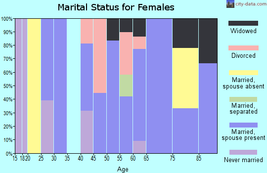 Zip code 63465 marital status for females
