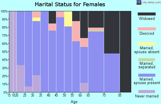 Zip code 63534 marital status for females