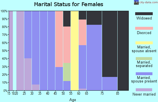Zip code 63663 marital status for females