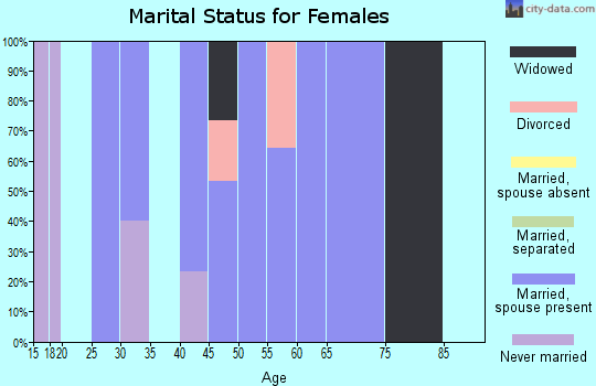 Zip code 63782 marital status for females