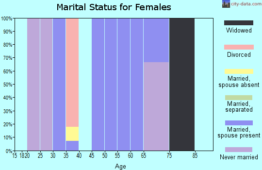 Zip code 63784 marital status for females