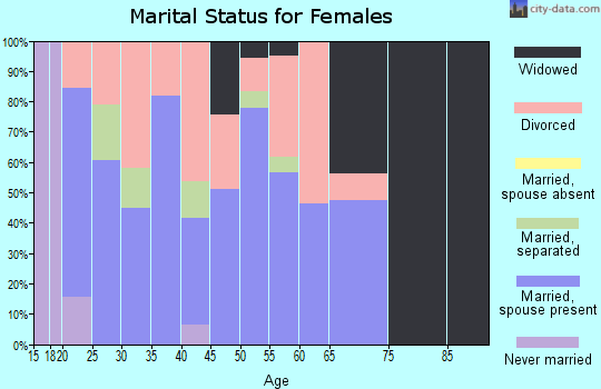 Zip code 63837 marital status for females