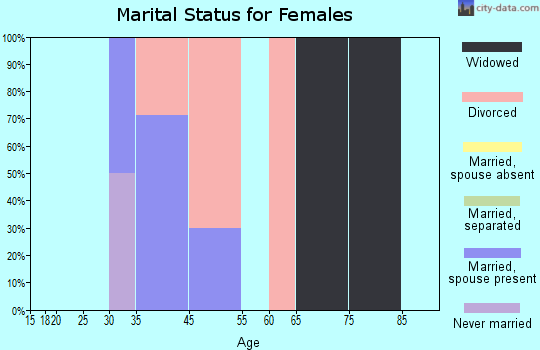 Zip code 63850 marital status for females