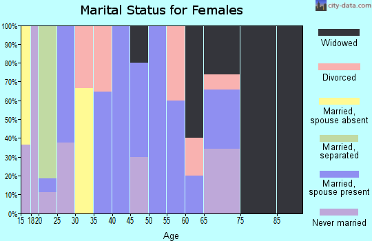Zip code 63868 marital status for females