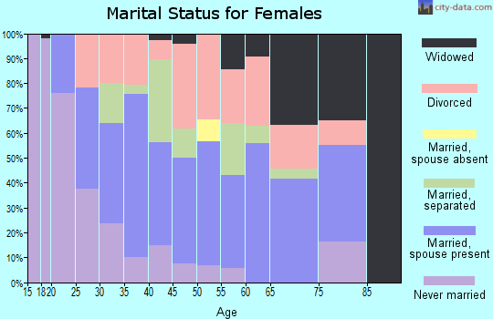 Zip code 63877 marital status for females