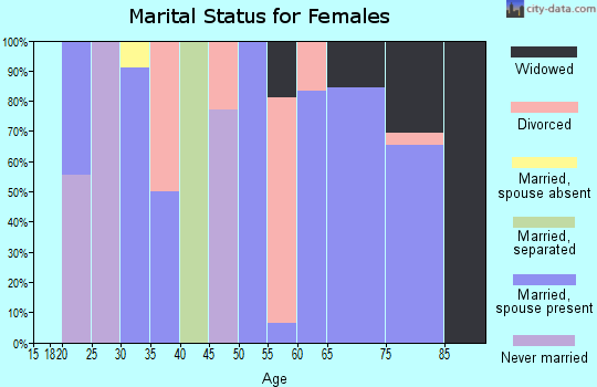 Zip code 63952 marital status for females