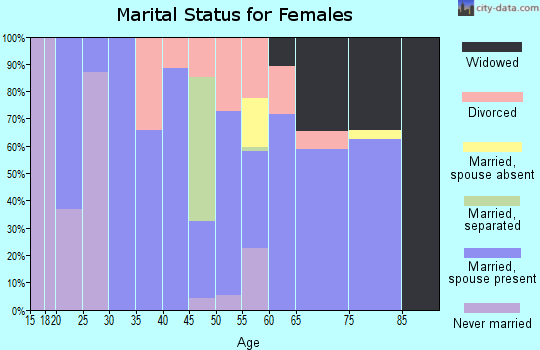 Zip code 63953 marital status for females