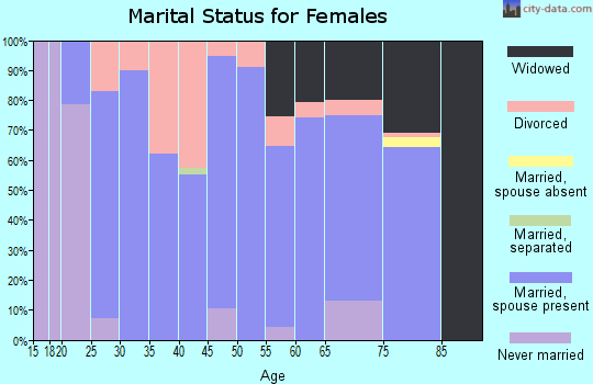 Zip code 63960 marital status for females