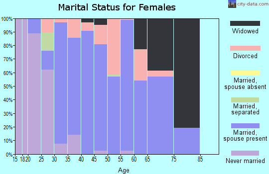 Zip code 64077 marital status for females