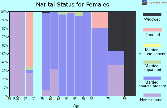 Zip code 64084 marital status for females