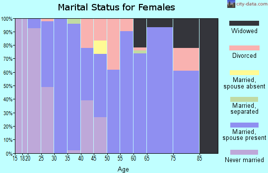 Zip code 64088 marital status for females