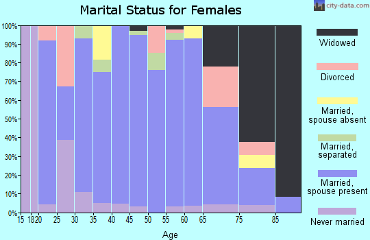 Zip code 64673 marital status for females