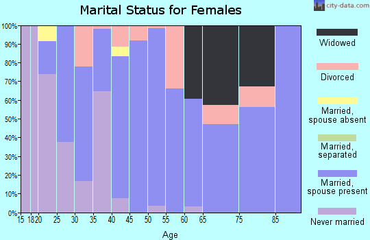 Zip code 64740 marital status for females