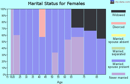 Zip code 65001 marital status for females