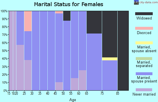 Zip code 65035 marital status for females