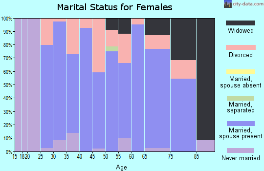 Zip code 65046 marital status for females