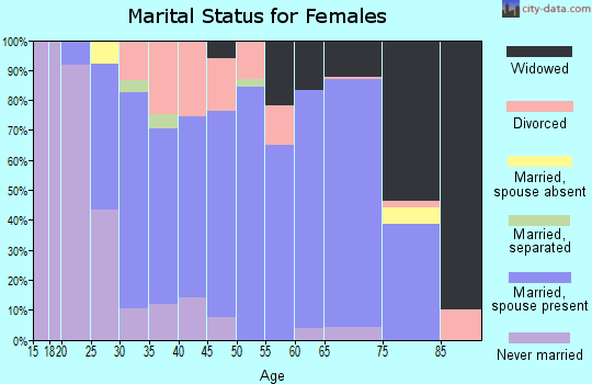 Zip code 65051 marital status for females