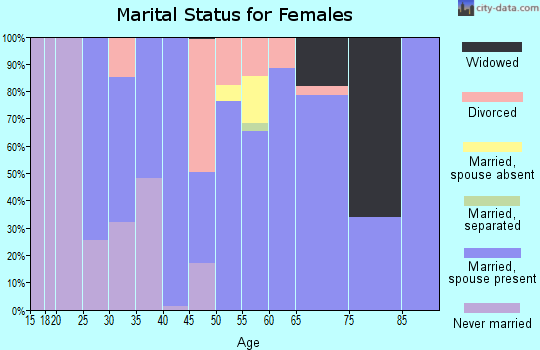 Zip code 65052 marital status for females