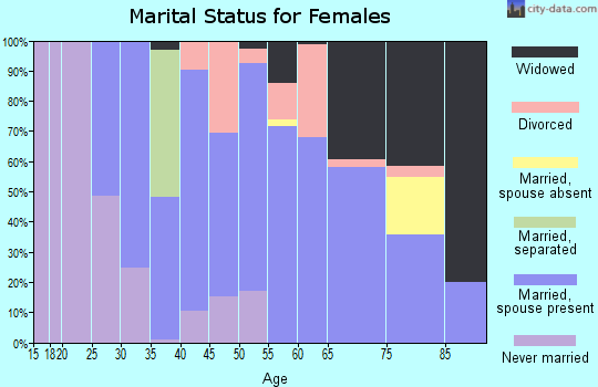 Zip code 65063 marital status for females