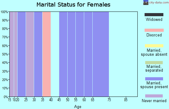 Zip code 65067 marital status for females