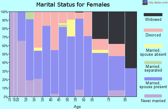 Zip code 65074 marital status for females