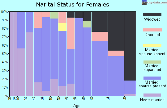 Zip code 65081 marital status for females
