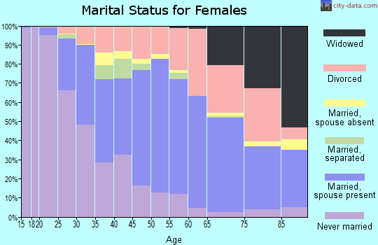 Zip code 65201 marital status for females