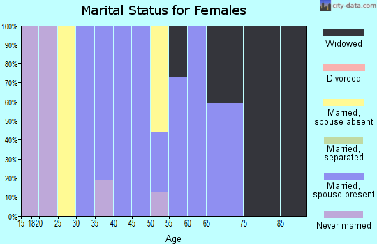 Zip code 65250 marital status for females