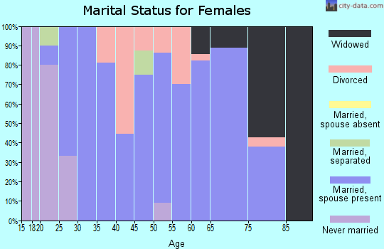 Zip code 65264 marital status for females