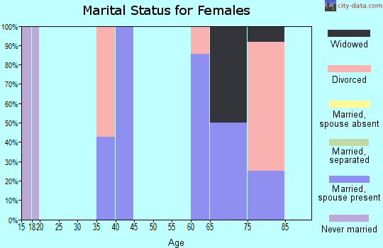 Zip code 65286 marital status for females