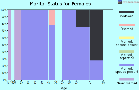 Zip code 65327 marital status for females