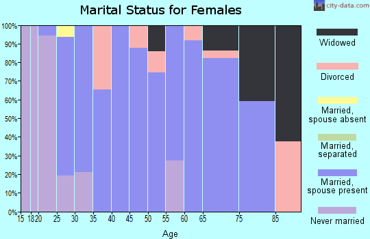 Zip code 65334 marital status for females