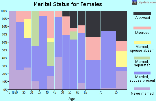 Zip code 65338 marital status for females