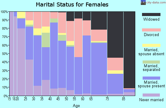Zip code 65340 marital status for females