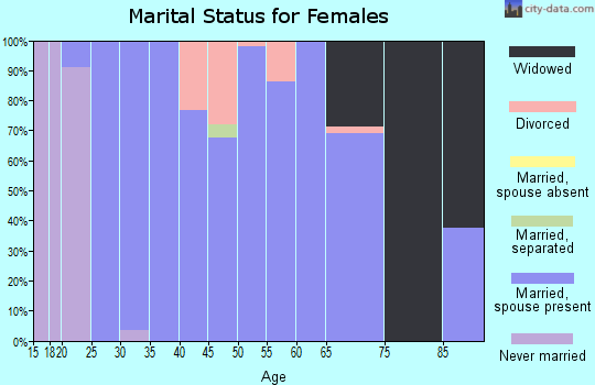 Zip code 65347 marital status for females