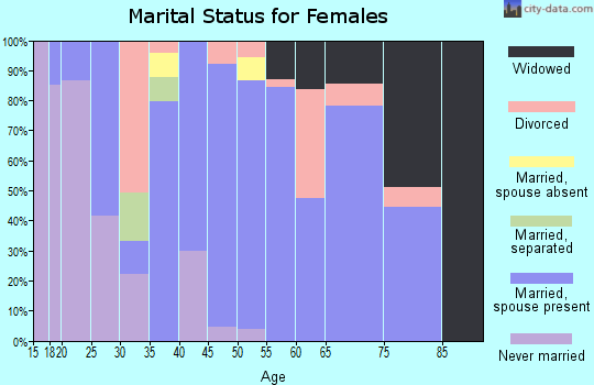 Zip code 65348 marital status for females