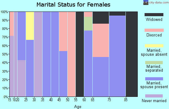 Zip code 65354 marital status for females