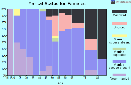 Zip code 65360 marital status for females