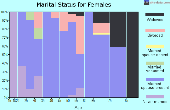 Zip code 65438 marital status for females